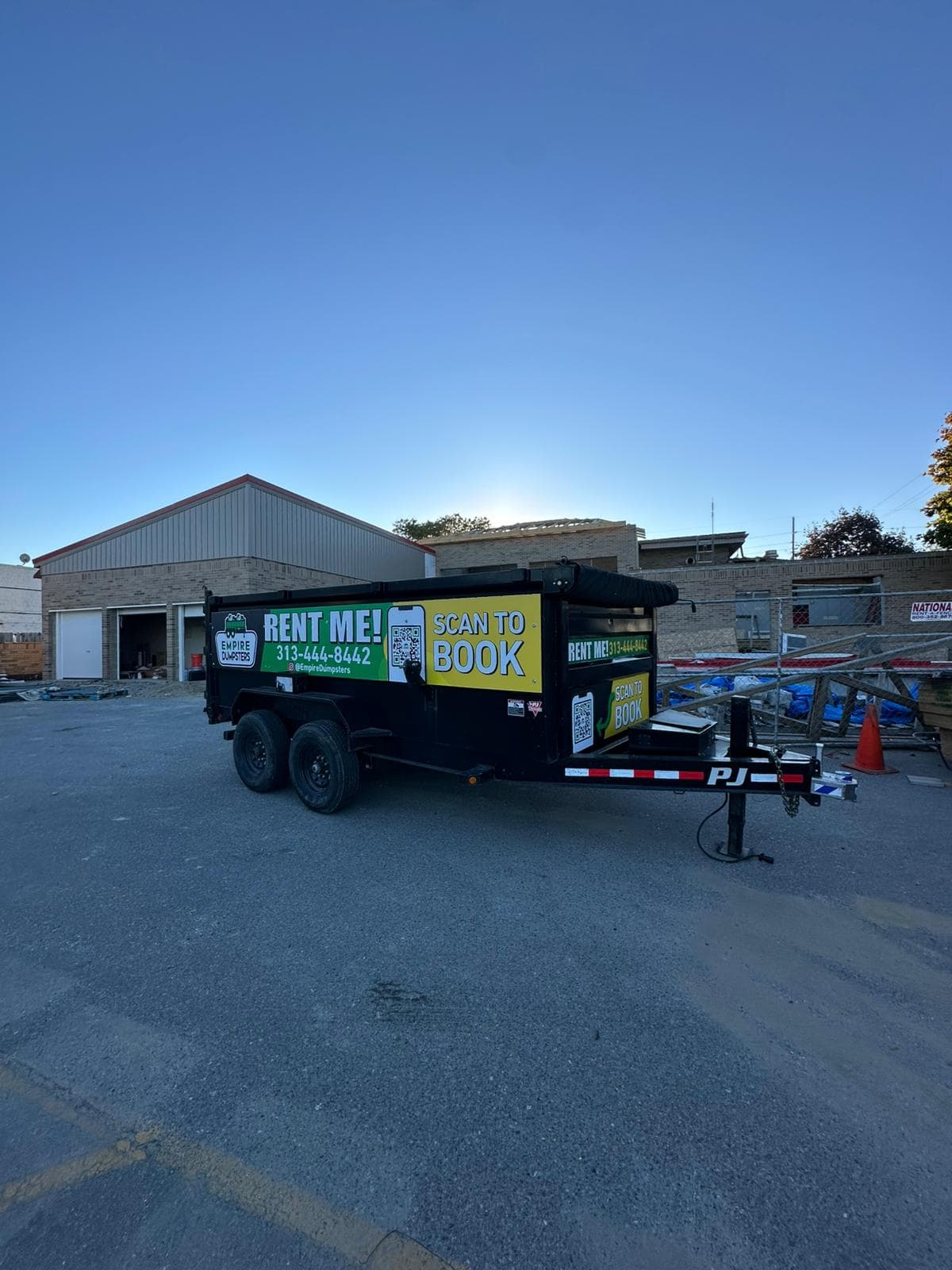 Empire Dumpsters roll-off dumpster delivered in Romulus, Michigan